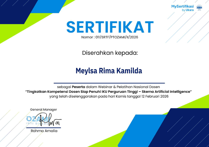 Surat Tugas dan Sertifikat Webinar & Pelatnas Dosen 