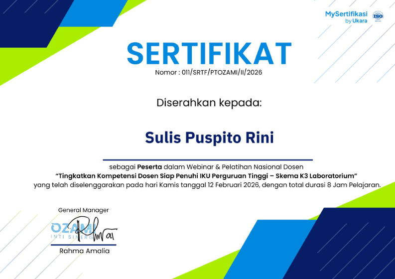 Surat Tugas dan Sertifikat Webinar & Pelatnas Dosen 