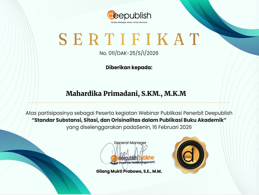 Sertifikat Webinar Publikasi Penerbit Deepubish 